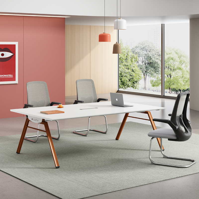 Modern High-Tech Movable Conference Table and Decks Unique Office Furniture Designed for Schools Wood Material