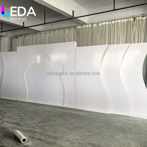 LeDA New Design Customized Modern <b>Wedding</b> <b>Backdrop</b> White Wave Shape Acrylic Pvc 3D Arch <b>Backdrop</b> <b>Stand</b> - Product Image 3