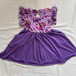 Body con gonna <span class=keywords><strong>da</strong></span> principessa in bambù stampato su misura per neonata in morbido bambù a maniche corte - Product Image 6