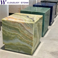 Meubles de salon modernes haut de gamme Centre de table en pierre d'onyx vert/Table d'appoint/plinthes/piédestal/Table basse en marbre d'onyx de luxe