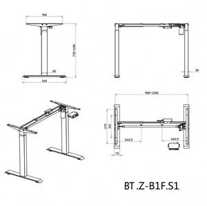 Bureau moderne à domicile ergonomique convertible bureau debout motorisé réglage de la hauteur électrique avec cadre extensible - Product Image 6