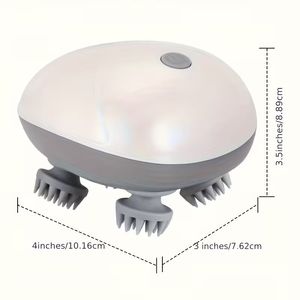 Brosse de toilettage pour animaux de compagnie Octopus, peigne de massage électrique automatique en silicone, tête rotative, rechargeable pour chats et chiens - Product Image 3