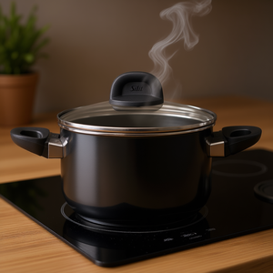 Olla para Carne Silit de 20 cm, Línea Modesto, Olla de Cocina de Acero Inoxidable Negra con Tapa - Product Image 3