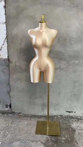 Mannequin de vitrine <span class=keywords><strong>femme</strong></span> courbée du Nigéria, modèle brésilien, en PU, grande taille, hanches et <span class=keywords><strong>buste</strong></span> généreux, demi-corps, avec support doré - Product Image 3