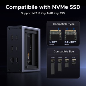 Base de Conexión <span class=keywords><strong>USB</strong></span> UGREEN 10 en 1, Carcasa para SSD M.2 NVMe, <span class=keywords><strong>HUB</strong></span> <span class=keywords><strong>USB</strong></span>-<span class=keywords><strong>C</strong></span> de 10 Gbps, HDMI 4K60Hz, PD100W, RJ45 para Laptop, MacBook, HP, <span class=keywords><strong>Lenovo</strong></span>, Dell - Product Image 4