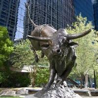 Estatua de Toro de Latón Hecha a Medida, Tamaño Real, con Diseño Feng Shui, Técnica de Fundición, para Decoración de Jardín