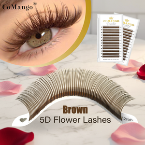 Ciglia Finte 5D a Fiore con Punte Nere e Marroni, Facili da Applicare, Estensioni Ciglia Voluminose 5D - Product Image 1