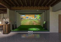 Simulador de Golf Todo en Uno A1Pro con Luces de Alta Velocidad, Sensor de Visión y Software para Golf en Interiores