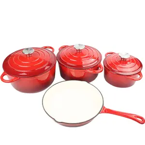 Mcooker-Juego de utensilios de cocina de hierro fundido, antiadherente, colorido, de alta calidad, 4 Uds.
