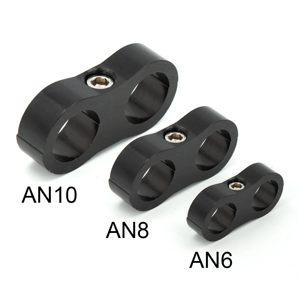 Универсальный AN6 AN8 AN10 Плетеный резиновый шланговый зажим алюминиевый анодированный сепаратор разделительный зажим комплект черный