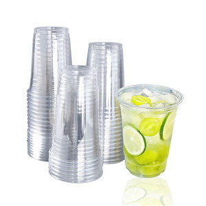 Vente en gros de gobelets à smoothie personnalisés <span class=keywords><strong>7</strong></span> 8 9 10 12 16 20 oz gobelets jetables en plastique PET avec couvercle plat dôme pour cafés boissons froides - Product Image 5