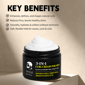 <span class=keywords><strong>Crème</strong></span> capillaire définissant les boucles 3 en 1 Lisse Anti-frisottis Coiffage et soin des cheveux pour hommes <span class=keywords><strong>Crème</strong></span> à boucles organique personnalisée - Product Image 2
