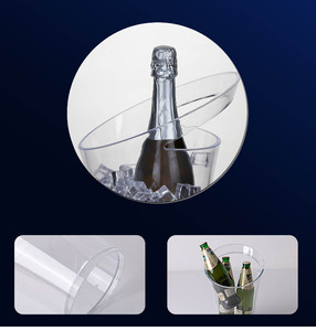 Cubeta de Hielo de Plástico PS en Forma Redonda, Cuadrada, Triangular, Rectangular y Inclinada para <span class=keywords><strong>Vino</strong></span>, Champán, Cerveza, Vodka, Ron - para Fiestas - Product Image 4