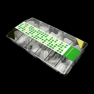 500 <span class=keywords><strong>Uñas</strong></span> Postizas Francesas Transparentes Mate, de Cobertura Completa, Cortas, Forma Almendrada - Product Image 5