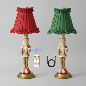 Độc Đáo Hiện Đại Nhựa LED <span class=keywords><strong>E14</strong></span> Bóng Đèn Nutcracker Bảng Đèn Không Dây Giáng Sinh Trang Trí Chụp Đèn 5000MAh Pin 2700K Ánh Sáng Ấm Áp - Product Image 1