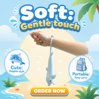 Lampe torche en silicone en forme de dauphin, veilleuse pour enfants, sans fil, rechargeable par USB, LED, lumière blanche chaude, intensité réglable