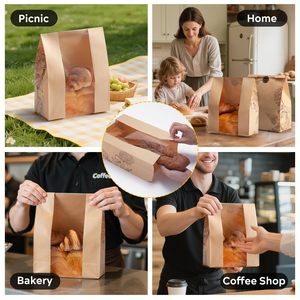 Bolsa de Papel Kraft para Empacar Pan, con Fondo Plano, Sellada Herméticamente, Ecológica, Reciclada, Impresa a Medida, con Cierre - Product Image 3