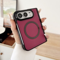 Étui de téléphone portable de luxe en cuir PU antichoc avec anneau magnétique pour iPhone Duo 18 Ultra Fold Cover avec lien à ressort