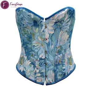 Women's Oil Painting Bustier Corset Waist Shaper Shapewear Push Up Underbust Corsets Women Tops