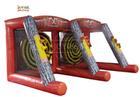 Kommerzielles Outdoor-Karnevalsspiel Interaktives Aufblasbares Axtwerfen aus Vinylmaterial mit Gebläse