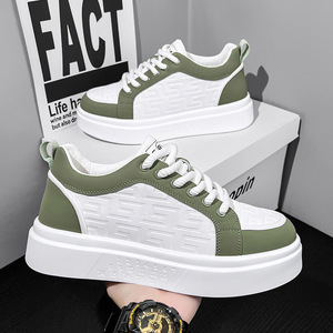 Baskets décontractées à plateforme et semelle épaisse pour hommes, personnalisables OEM, motif gaufré, chaussures de skate basses - Product Image 4