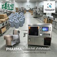 Chaîne de production de bouchons de bouteilles standard GS1 avec codage laser UV, capture de données QR, téléchargement, élimination des défauts et traçabilité complète
