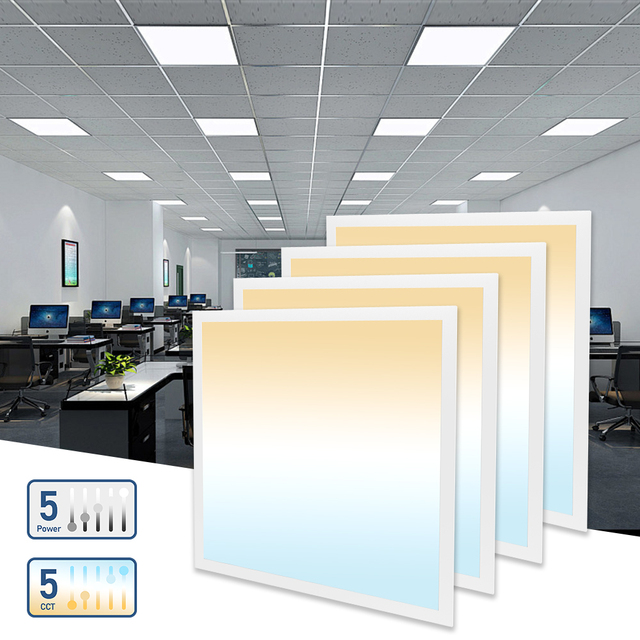USA Stock 2X4 2X2 600X600 Modern Warehouse Smart Light Panel 15-72W 5-Power Selectable 5CCT LED ETL Certified for North America
