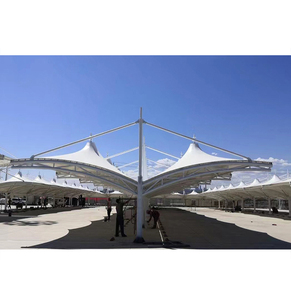 Structure de carport en acier de haute qualité avec toit en PVC, abri de stationnement pour voitures, tente tendue, vente en gros - Product Image 2