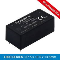 Module d'alimentation compact Mornsun LD03-23B06R2P 3W 6V 500mA AC/DC à refroidissement par air, isolation 3600V, efficacité 76% pour applications industrielles