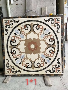 Alfombra personalizada con diseño de suelo de mármol lujo <span class=keywords><strong>Sodalita</strong></span> <span class=keywords><strong>azul</strong></span> medallón de mármol con chorro de agua <span class=keywords><strong>piedra</strong></span> de mármol natural - Product Image 3