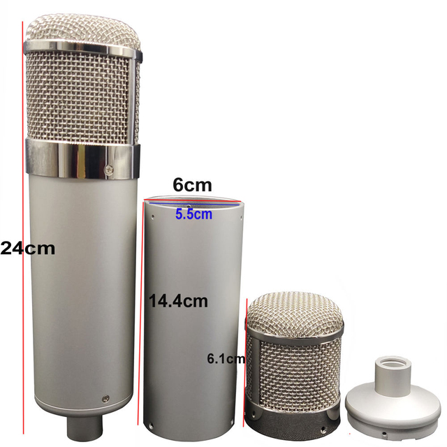 Professional Condenser Microphone Shell U2247 Aluminum Tube Body for Recording Live Broadcast Karaoke with 100dB SNR