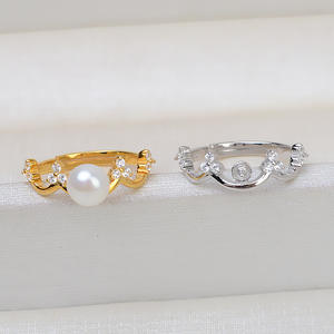 Anillo de Plata S925 para Joyería DIY, Anillo Abierto con Soporte para Perla de 5-6 mm, Anillo de Dedo Activo para Mujer con Soporte Vacío Disponible en Tamaños de 3 mm y 6 mm - Product Image 4