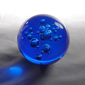 Bola esférica de burbuja de vidrio pesado, cristal azul, MH-Q0238 - Product Image 6