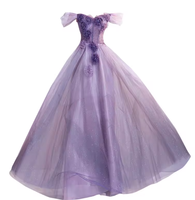 2024 automne et hiver nouvelle fleur fée violet Banquet récitation Performance passerelle robe de soirée