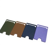 Porte-cartes en cuir texturé pour PC, mini-sac à cartes magnétique avec autocollant dorsal pour cartes IC/ID, rangement portable pour téléphone