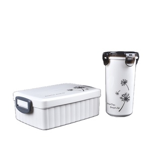 Commercio all'ingrosso eco-friendly in plastica portatile per bambini rosa scatola <span class=keywords><strong>pranzo</strong></span> 800Ml con bottiglia d'acqua 400Ml scatola per il <span class=keywords><strong>pranzo</strong></span> di conservazione all'aperto <span class=keywords><strong>Set</strong></span> - Product Image 1