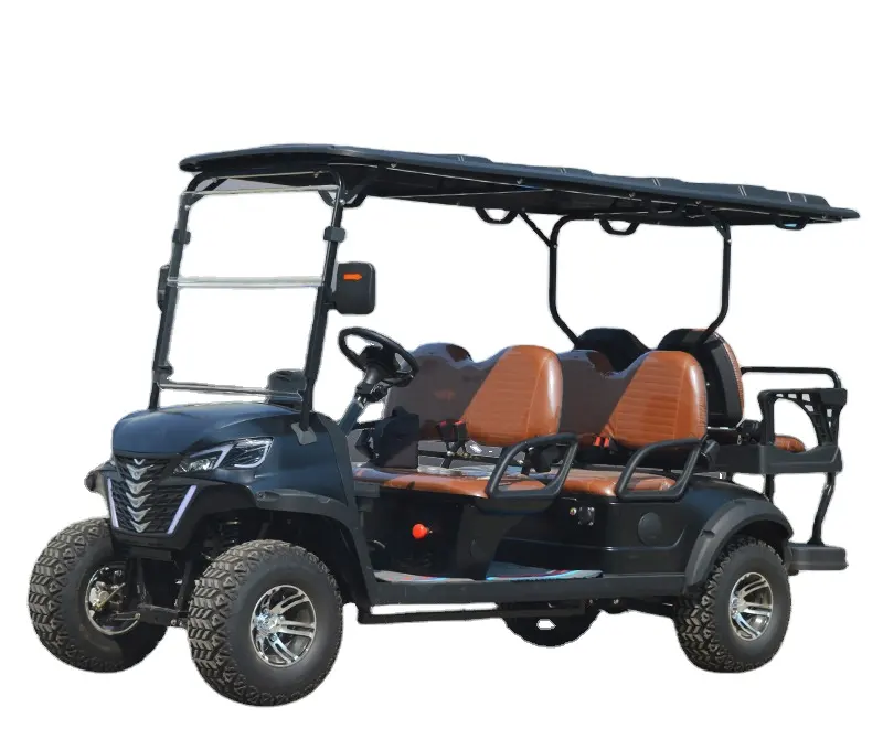 6 Person Seater Prices Waterproof Electric Luxury Off Road Club Golf Car Cart With Golf Bag Rack