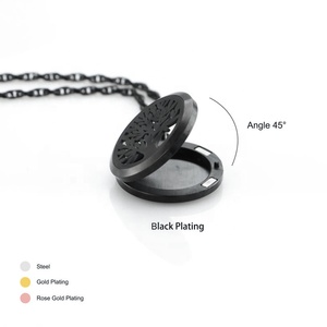 Trang Sức Mặt Dây Chuyền Móc Cài Bằng Thép Không Gỉ Tùy Chỉnh Vòng Cổ Mề Đay Khuếch Tán Tinh Dầu Cho Nữ - Product Image 2