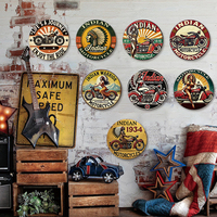Fábrica al por mayor personalizada 20*20cm carteles de chapa Vintage Retro placas de Metal redondas para la decoración de publicidad del hogar