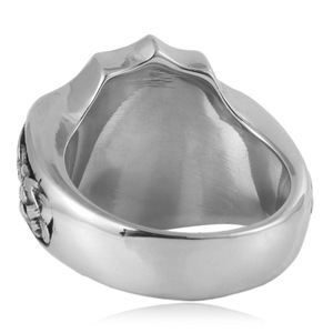 Anillo con escudo de San Miguel de Yunnique, color acero, joyería de moda para hombre, regalo, diseño geométrico - Product Image 3