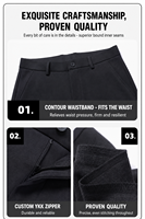 Pantalon décontracté noir très extensible, sans plis, doublé polaire, coupe droite, pour hommes et femmes, grandes tailles