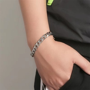Chaîne cubaine en acier inoxydable en gros, bijoux de mode, boucle de ceinture, chaînes à maillons hautement polies, bracelet pour hommes - Product Image 4
