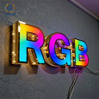 Letras Luminosas RGB Programables para Exteriores, Letrero Comercial Gigante, Letras LED RGB Multicolores Programadas, Letreros LED Iluminados