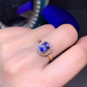 Anello Vintage con Cristallo Blu per Donne, Tono Rosa, Elegante Accessorio Moda per Uso Quotidiano e Feste - Product Image 3