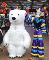 Costume de mascotte d'ours polaire gonflable géant de 2 m, 2,6 m ou 3 m