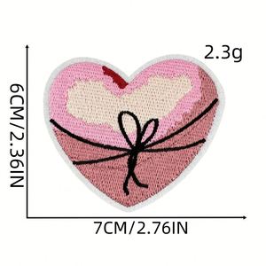 Parche de fieltro no tejido ecológico bordado estilo rosa de moda con lazo de mariposa y rosa labial para ropa y sombreros - Product Image 4