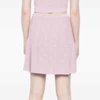 Fabricant de jupes sur mesure pour femmes : Mini-jupe plissée élégante, décontractée, respirante, en maille jacquard ajourée, idéale pour le sport et les sorties estivales