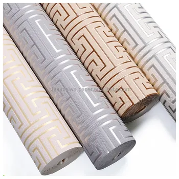 Custom design room decoration gold wall paper wallpaper interior PVC wall coating