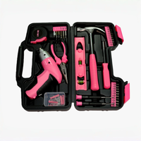 Ensemble d'outils de maintenance multifonctionnels roses, tournevis électrique portatif, perceuse électrique légère 3,6 V