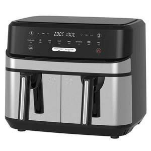 2600 W Smart Digital Air Fryer 9 L <span class=keywords><strong>Double</strong></span> Panier <span class=keywords><strong>Double</strong></span> Zone Acier Inoxydable 8-1 Sans Huile Freidora Ménage Voiture Hôtel Allemand - Product Image 5